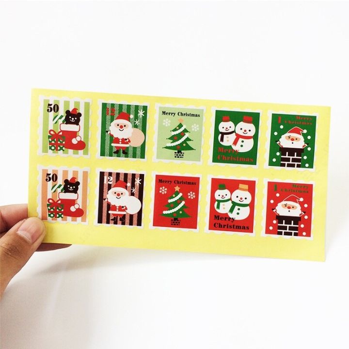 1000pcs-wholesale-stamp-shape-seal-sticker-label-christmas-gift-decor-stickers-bakery-cookie-packaging-bag-paper-seal-35-30mm-stickers-labels