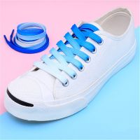 1 Pair Fashion Colorful Shoelaces Candy Gradient Boot Shoelace Silk Canvas Sneaker Shoe laces Growing rainbow Strings