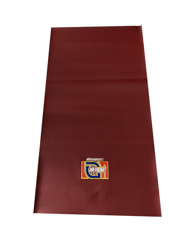 ผ้าเบาะมอเตอร์ไซค์เอกนาทอง-na-thong-แถมริบบิ้นให้ฟรีทุกผืน-ใส่ได้หลากหลายรุ่น-ขนาด-85-46-เซน-ไซร์-m-เอกธงชาติ-สีแดงเลือดหมู