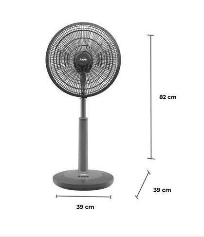 mitsubishi-พัดลม16-สไลด์-แบบปุ่มกด-ปรับระดับสูง-ต่ำได้-สีเทาคลาสซี่-รุ่น-r16-agb-gy