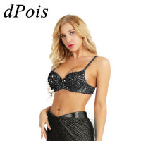 Women Carnival Costume Belly Dance Underwear Bra Female Fantasy Dancing Suit Sequins Sparkly Latin Tango Pole Outfit Clothing