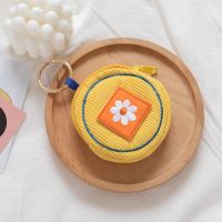 Girls Cute Small Flower Yellow Coin Bags Money Wallet Purse Ins ID Bus Credit Card Holder Case Makeup Earphone Storage Bags