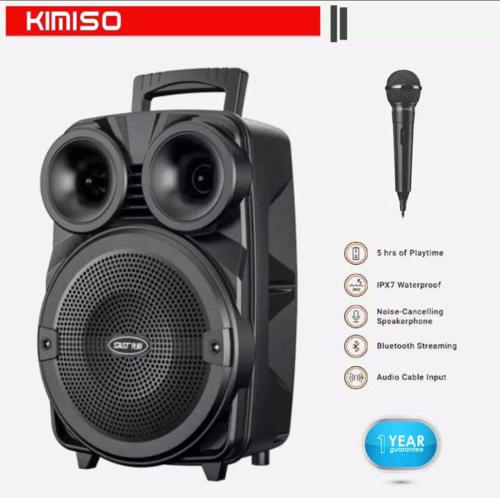 Speaker Bluetooth Karaoke Portable Kimiso 3381 Free Mic Ukuran Besar 65 Inc Speaker Bluetooth 2272