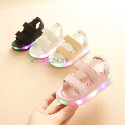 Size 21-30 Baby Led Glowing Sandals Elegant Children Casual Solid Good Quality Fashion Girls Boys Shoes