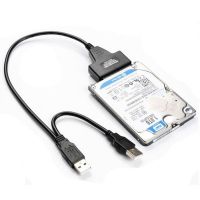 Hard Disk Drive Cable Adapter 7 15 Pin SATA to USB 2.0 Adapter Cable for 2.5 Inch HDD Case Laptop Dual USB 2.0 to SATA