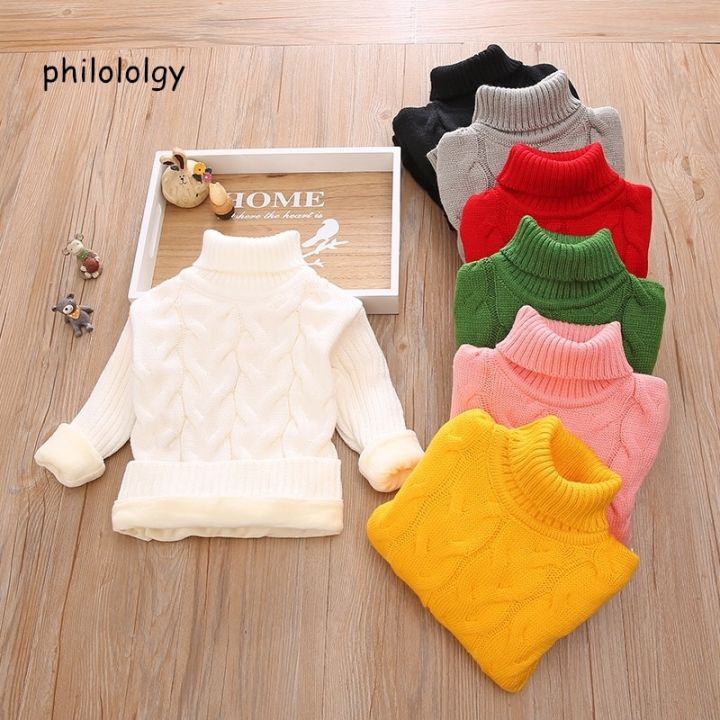 philology-add-plush-pure-color-winter-boy-girl-kid-thick-knitted-bottoming-turtleneck-shirts-solid-high-collar-pullover-sweater