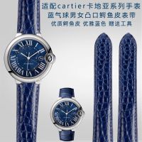 Suitable for Cartier blue balloon WSBB0025W69012Z4 series male and female couple crocodile leather watch strap accessories