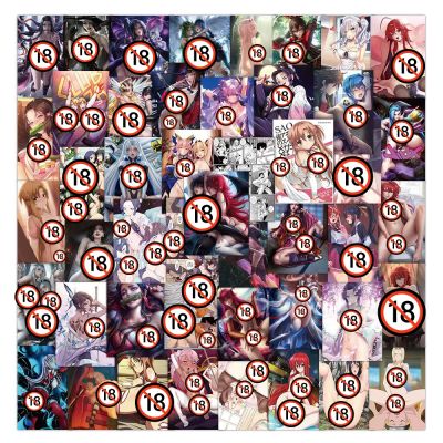 hot【DT】℗  50 Non-repetitive Anime Waifu Adult Stickers [hidden Is Powerful] Welfare