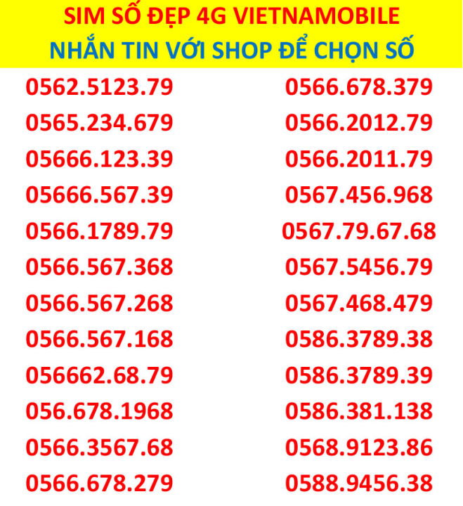 Sim Số Đẹp Vietnamobile Sim Phát Lộc Thần Tài Giá Rẻ - Sim 4G Tốc ...