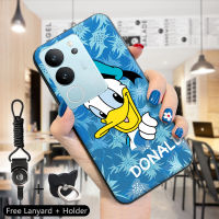 เคสใส่โทรศัพท์สำหรับ Vivo V29 5G Y78 5G Y78 5G + 5G สายคล้องแหวนใส่นิ้วกันกระแทกดอกไม้ในกลุ่ม Micky Minie เดซี่โดนัลด์เป็ดเคสครอบโทรศัพท์ TPU นุ่มเด็กชายหญิง