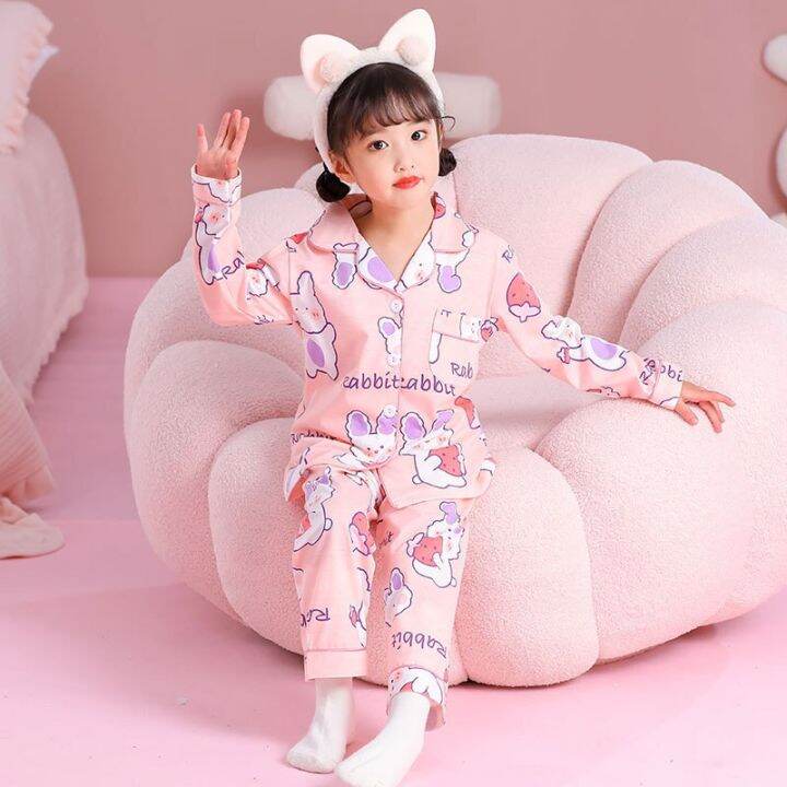 Sanrioed Anime Kuromi Cinnamoroll Children Pajamas Cartoon Kawaii Boys  Girls Baby Clothing Home Nightwear Sleepwear Gift