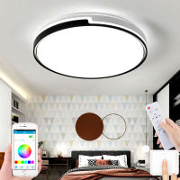 Modern simple round LED room ceiling lamp RC dimming lights bedroom lamp colorful ho corridor living room aisle lamps