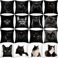 45X45CM Black Cat Pillowcases Polyester Home Cute Kitty Animal Lover Cushion Cover Funny Home Decoration Pillow Cover