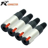 4pcs/lot 6.35mm Stereo Jack 1/4 inch TRS Female connector Microphonne MIC Cable Wire Connector with Locking