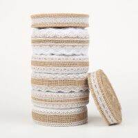 2M 5M Natural Jute Burlap Ribbon Rustic Vintage Wedding Decor Hessian Lace Jute Roll Merry Christmas Party Supplies DIY Gift Wrapping  Bags