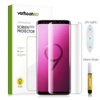 [ขายร้อน]NIQUXI Vothoon กระจกยูวีสำหรับ Samsung Galaxy S8 S9บวก3D ขอบครอบคลุมเต็มกาวกระจกกันรอยหน้าจอสำหรับ Samsung Note 8 9