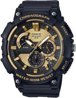 Casio Mens MCW-200H-1AVCF Retrograde Analog Display Quartz Black Watch Black/Gold