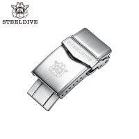 ?ยอดนิยม?STEELDIVE 18mmm 22สเตนเลสสตีลหัวเข็มขัดสายนาฬิกาสำหรับสายนาฬิกาข้อมือดำน้ำเข็มกลัดคู่ปุ่มล็อคดำน้ำหัวเข็มขัด