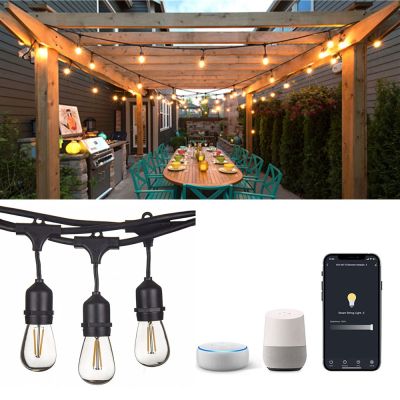LED Smart String Light, Outdoor Patio Light with Edison Bulbs,2.4GHZ WI-FI App Controlled, Works with Alexa/Google Assistant