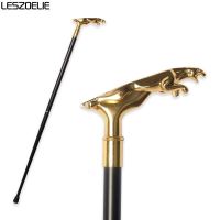 Luxury Gold เสือดาว Handle Stick สำหรับ Man Party ตกแต่งเดิน Cane ผู้หญิงเดิน Sticks