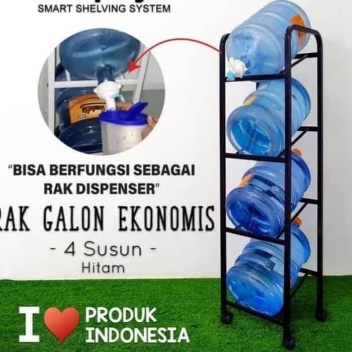 Rak Galon 4 Susun Air Aqua Roda Dorong Dispenser Beroda | Lazada Indonesia