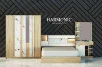 T NAN  ชุดห้องนอน HARMONIC (ฮาโมนิก ) 6 ฟุต / รุ่น BH 601 ดีไซน์สวย สไตล์ยุโรป ประกอบด้วย ( เตียง+ตู้เสื้อผ้า+โต๊ะแป้ง ) ราคาขายนี้ไม่รวมที่นอน ขายดี