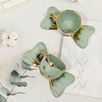 Genuine Original High-end New Arrival Butterfly Espresso Cup and Saucer Set Nordic Style Couple Cup and Saucer High-grade Exquisite Light Luxury Western Style