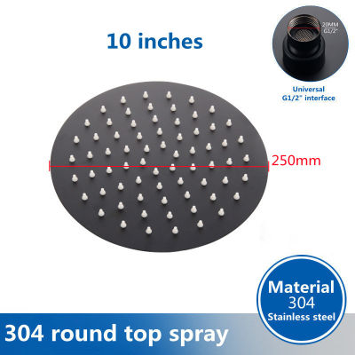 Black Ultrathin Rainfall Shower Head 12 Inch Stainless Steel Bathroom Square Shower Large Top Nozzle Shower Head Spray Accessori
