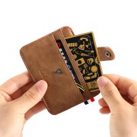 【CW】✇♠✹  Fashion Mens Leather ID Credit Card Holder Wallet Coin Purse Business Money Multi-card