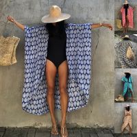 Europe and the United States people cotton tie-dyed black and white cardigan beach dress smock bikini swimsuit plus cardigan is prevented bask in garment skirt for a holiday