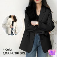 ?MYF มาใหม่?เสื้อคลุมเบลเซอร์สีพื้น 4 สี รุ่นมีกระเป๋าหน้า