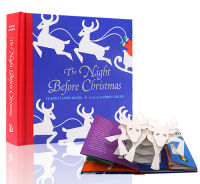 Christmas hardcover three-dimensional book the night before Christmas pop up English original Christmas picture book gift book childrens Christmas Eve English original three-dimensional book pop up gift book