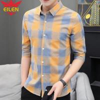 EILEN เสื้อเชิ๊ตแขนสั้นผู้ชาย,เสื้อเชิ๊ตแขนสั้นเข้ารูปห้าส่วนเสื้อเชิ้ตผู้ชายแขนสามส่วนสำหรับฤดูร้อน