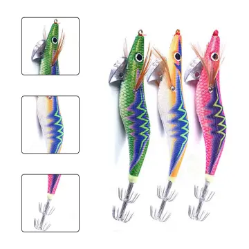 10Pcs/Box Luminous Squid Jig Shrimp Bait Lifelike Simulation Squid