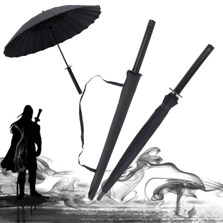 24K Japanese Anime Samurai sword long handle umbrella Korean samurai umbrella Sunny umbrella