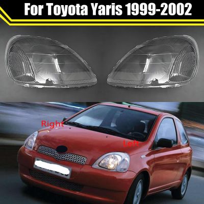Lampu Depan Mobil เฉดสีรถยนต์ Toyota Yaris 1999 2000 2001 2002โปร่งใสที่ครอบหลอดไฟหน้ากระจกครอบโคมไฟฝาปิดเลนส์