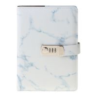 A5 Marble Texture Notebook Password Lock Notebooks Leather Notepad Agenda Weeks Diary Month Planner School Stationery Gift