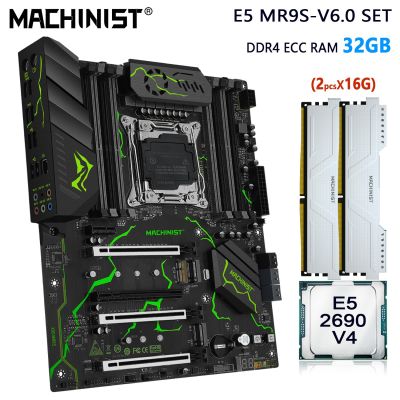 MACHINIST X99 Set Motherboard LGA 2011-3 Kit Xeon E5 2690 V4 CPU Processor 2pcs*16G DDR4 ECC RAM Memory Nvme M.2 Sata ATX MR9S