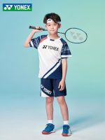 YONEX Yonex เสื้อผ้ากีฬาแขนสั้นสำหรับเด็ก,เสื้อผ้าแบดมินตันแห้งเร็วกางเกงขาสั้นผู้ชายและเสื้อยืดสตรี