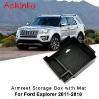 ที่เท้าแขนกล่องเก็บเหรียญถาดคอนโซลกลางออแกไนเซอร์กรณีภาชนะสำหรับ Ford Explorer 2011 2012 2013 2014 2015 2016 2017 2018