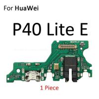 ปลั๊กชาร์จพอร์ต Usb แท่นชาร์จพลังงาน Mic Flex Cable บอร์ดและไมโครโฟนสำหรับ Huawei P40 P30 Pro Lite E 5G Plus