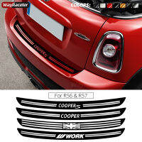 รูปลอกตกแต่งท้ายรถ Bemper Belakang สติกเกอร์กันกระแทกติดขอบรถสำหรับ MINI Cooper S JCW R57 R56 2007-2013ตกแต่ง