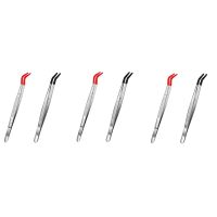 6 PCS Tweezers Curved Bent Rubber Tip Tweezers Stainless Steel Crafts Tweezers for Lab Jewelry Making