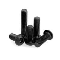 10/50pcs M1.6 M2 M2.5 M3 M4 M5 M6 M8 Black 10.9 Grade Steel Hexagon Hex Socket Pan Head Button Mushroom Allen Bolt Screw ISO7380 Nails Screws  Fastene