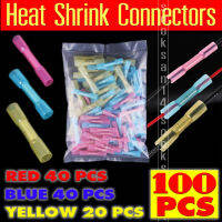 Heat Shrink Connectorst ชุดต่อสายไฟแบบต่อตรง100ชิ้น(สีแดง40ชิ้น,สีน้ำเงิน40ชิ้น,สีเหลือง20ชิ้น)