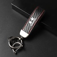 NEW Motorcycle Carbon Fiber Leather Keychain Horseshoe Buckle Jewelry for KAWASAKI Z250 Z300 Z400 Z650 Z750 Z900 Z800 Z900RS