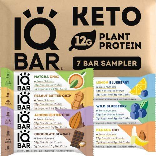 [PREORDER] IQBAR Brain and Body Keto Protein Bars 7 Sampler Keto