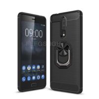 （ใหม่）คาร์บอนไฟเบอร์แปรงนุ่มเคสสำหรับ Nokia 8 N8 TA 1004 TA 1012 TA 1052แหวนยืน H Older กันกระแทกปกโทรศัพท์