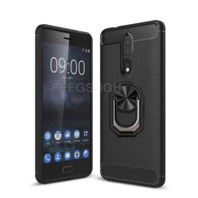 [spot goods66]♕นอกจากนี้เคสสำหรับ Nokia ป้องกันลายขนแปรงนิ่มคาร์บอนไฟเบอร์8 N8 TA-1004 TA-1012 TA-1052ที่วางที่ตั้งแหวนฝาครอบโทรศัพท์กันกระแทก