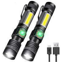 Bán Xuyên Biên Giới Mini USB Sạc Đa Chức Năng Đèn Pin Di Động Từ COB Đèn Pin T6 Zoom Đèn Pin